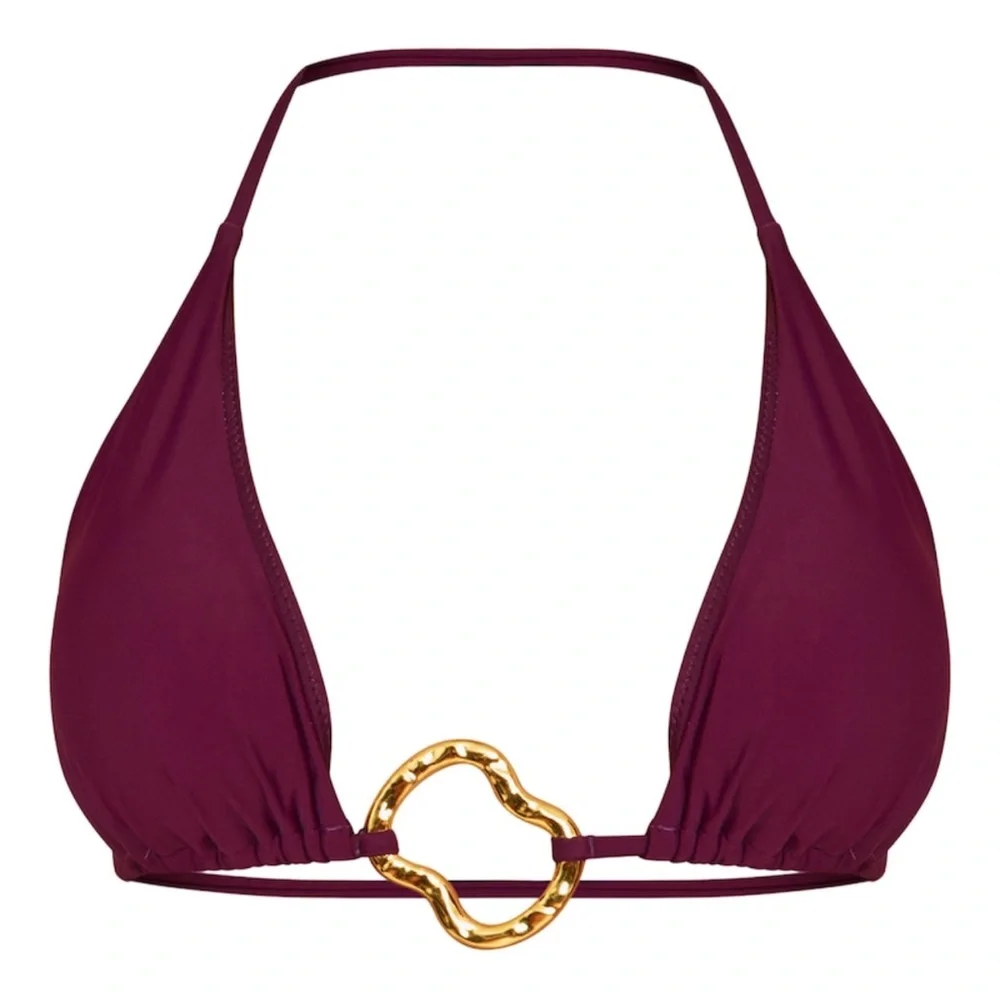 PrettyLittleThing - Purple Trim Detail Triangle Bikini Top & Bottom + Sarong - Picture 3 of 6